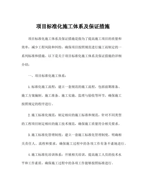 项目标准化施工体系及保证措施