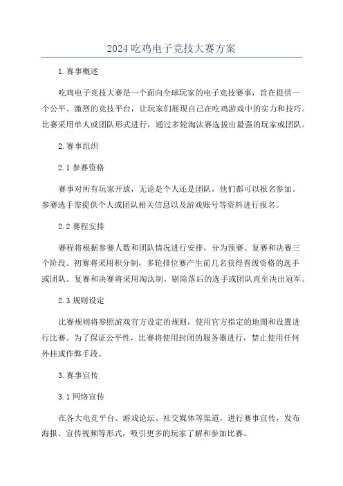 2024吃鸡电子竞技大赛方案