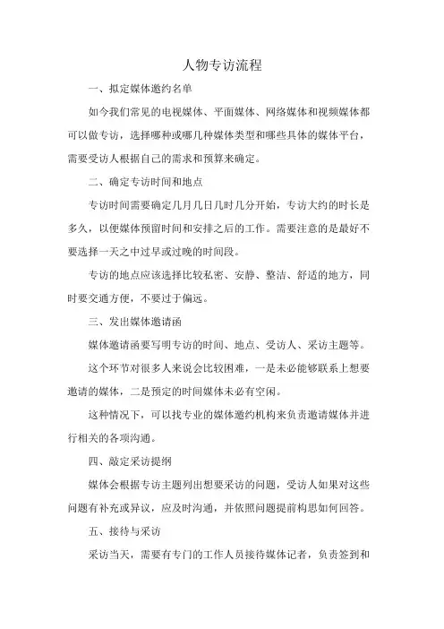 人物专访流程