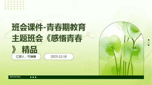 班会课件-青春期教育主题班会《感悟青春》 精品