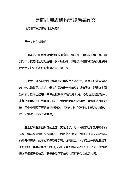 贵阳市民族博物馆观后感作文