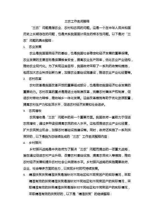 三农工作 名词解释