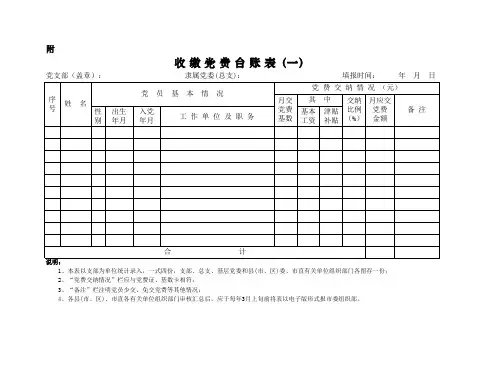 党费收缴表