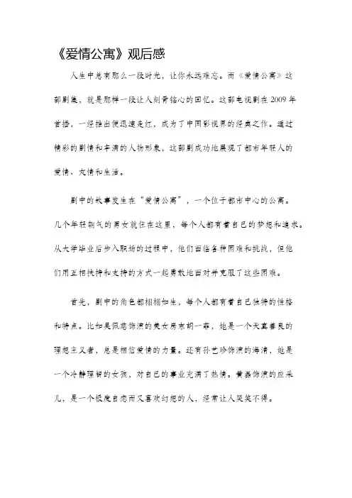 爱情公寓观后感