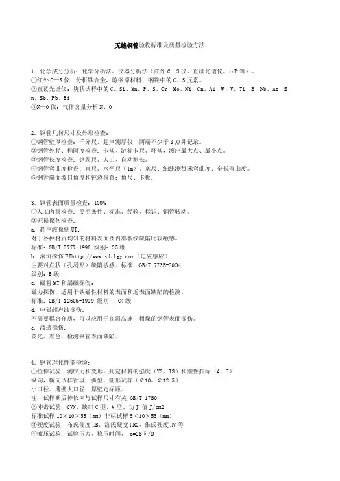 无缝钢管验收标准及质量检验方法