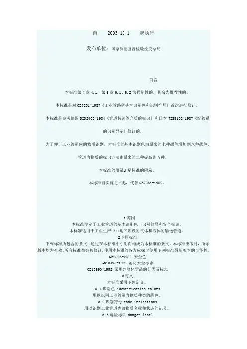 管道色标标准