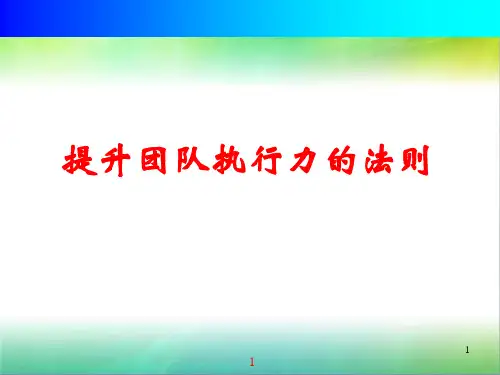 提高执行力培训PPT课件