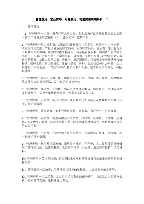 费用明细