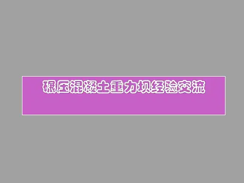 碾压混凝土重力坝经验交流