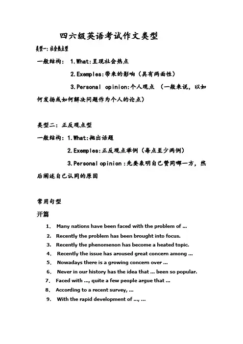 四六级英语考试作文类型
