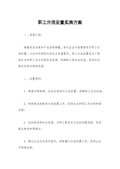 职工分流安置实施方案