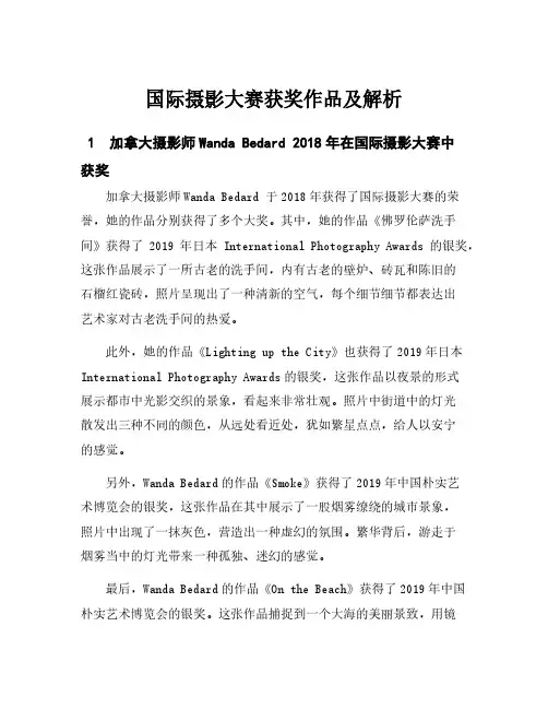 国际摄影大赛获奖作品及解析
