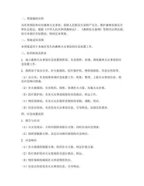 森林火灾事故应急处置预案