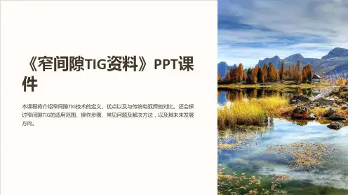 《窄间隙TIG资料》课件