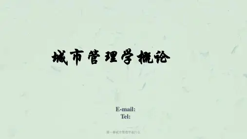 第一章城市管理学是什么课件