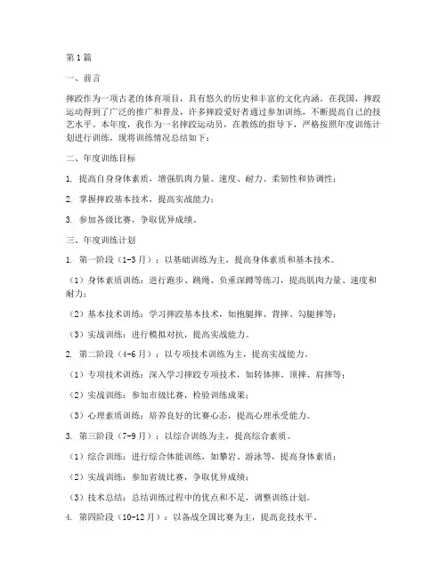 摔跤年度训练计划总结(3篇)