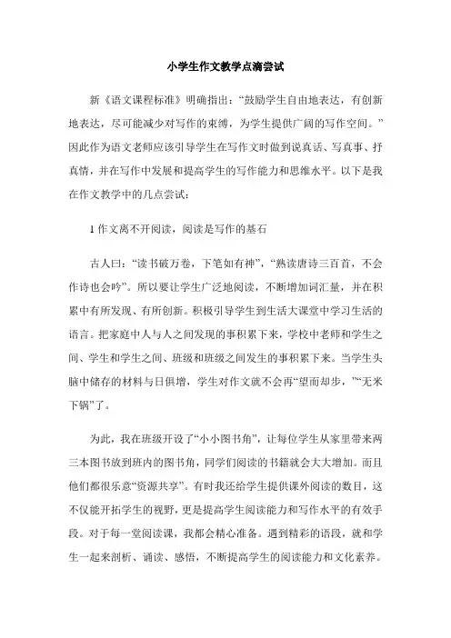 小学生作文教学点滴尝试