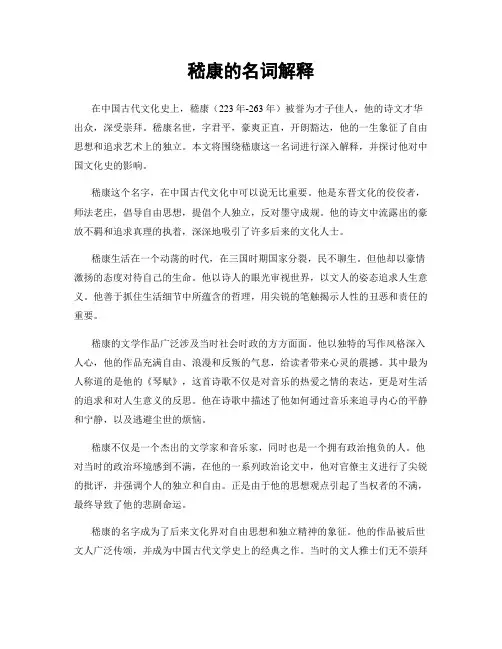 嵇康的名词解释