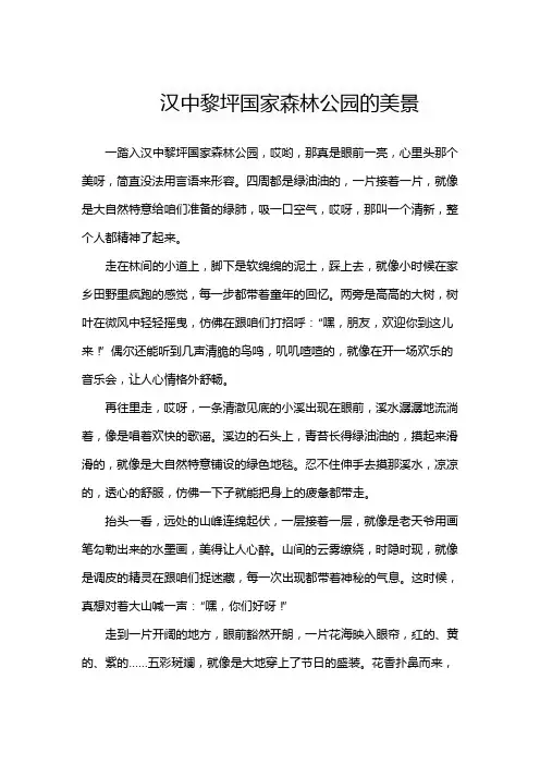 汉中黎坪国家森林公园美篇