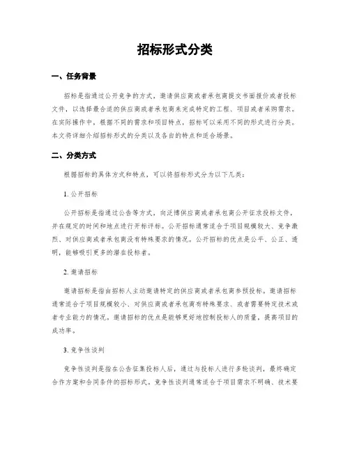 招标形式分类