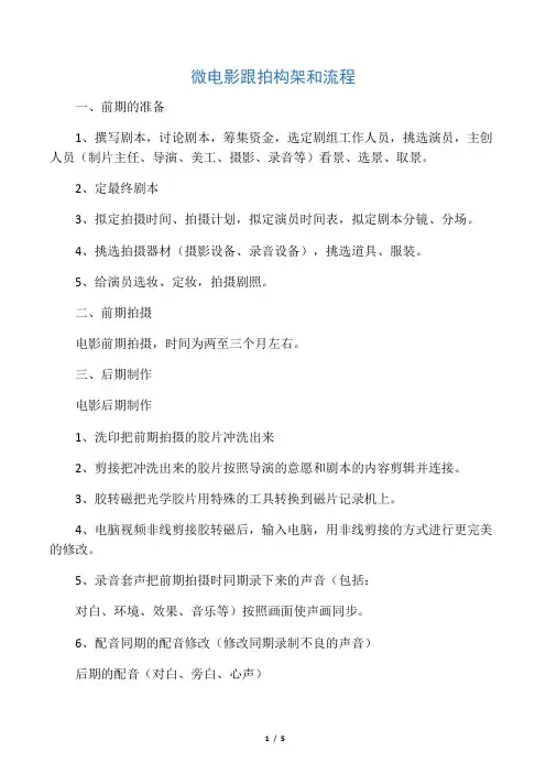 微电影跟拍构架和流程