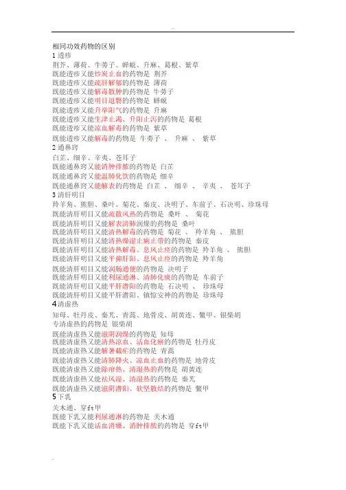 执业药师中药药二总结