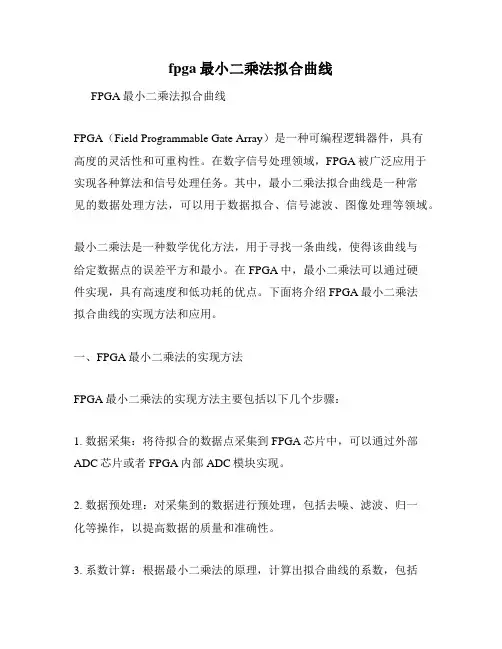 fpga最小二乘法拟合曲线