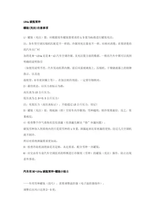 雪种134a