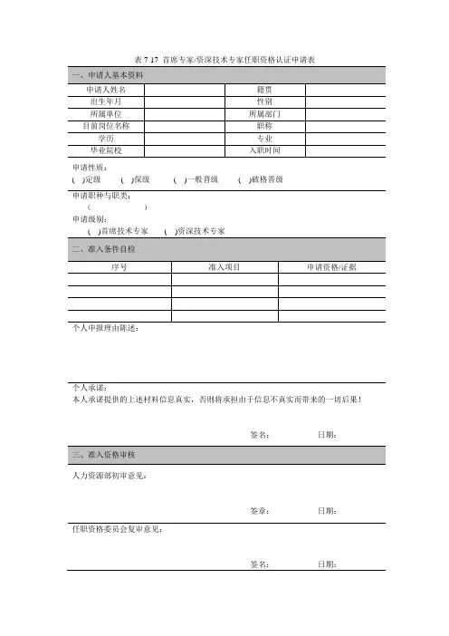 表7-17~表7-22