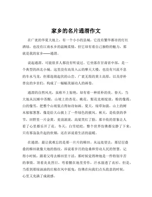 家乡的名片通渭作文
