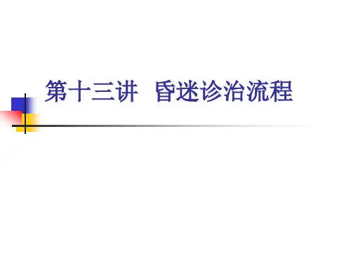 【急诊急救】第十三讲  昏迷诊治流程