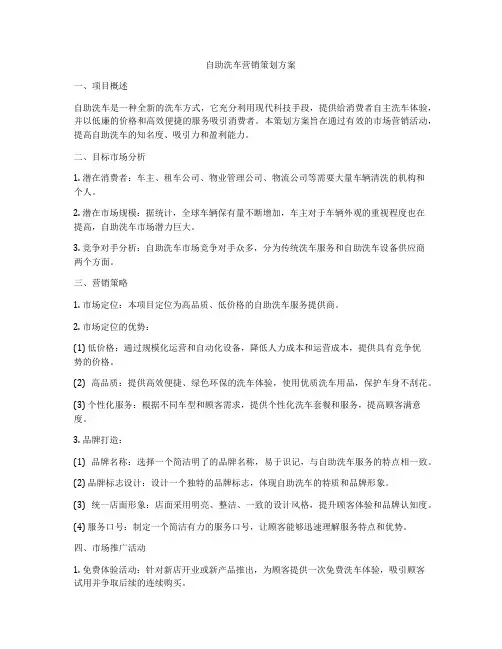 自助洗车营销策划方案