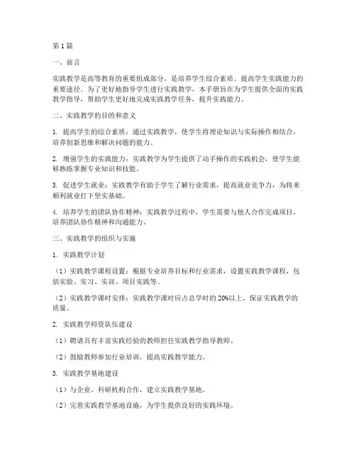 实践教学指导手册(3篇)