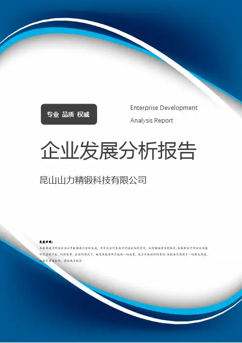 昆山山力精锻科技有限公司介绍企业发展分析报告模板