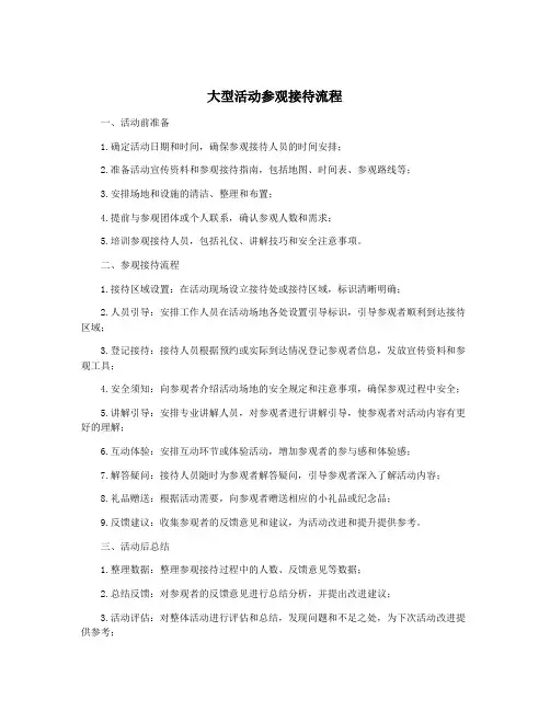 大型活动参观接待流程