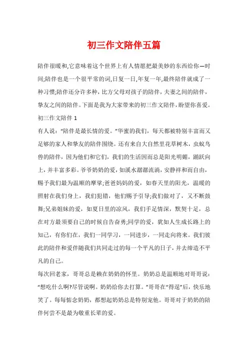初三作文陪伴五篇