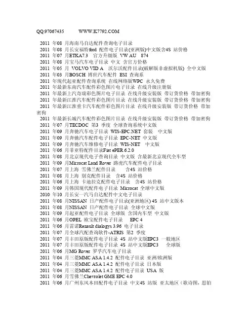 汽车配件电子目录