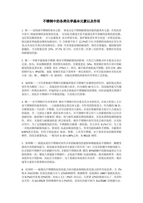 不锈钢中的各类化学基本元素以及作用你了解多少