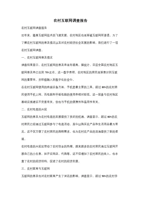 农村互联网调查报告