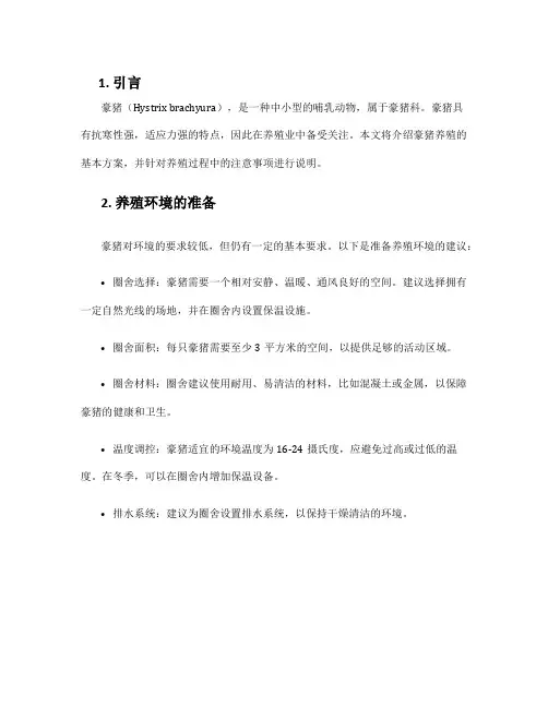豪猪养殖方案