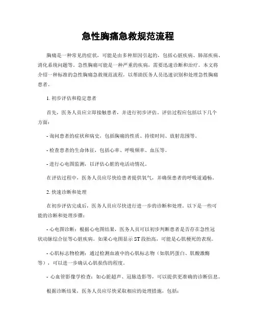急性胸痛急救规范流程