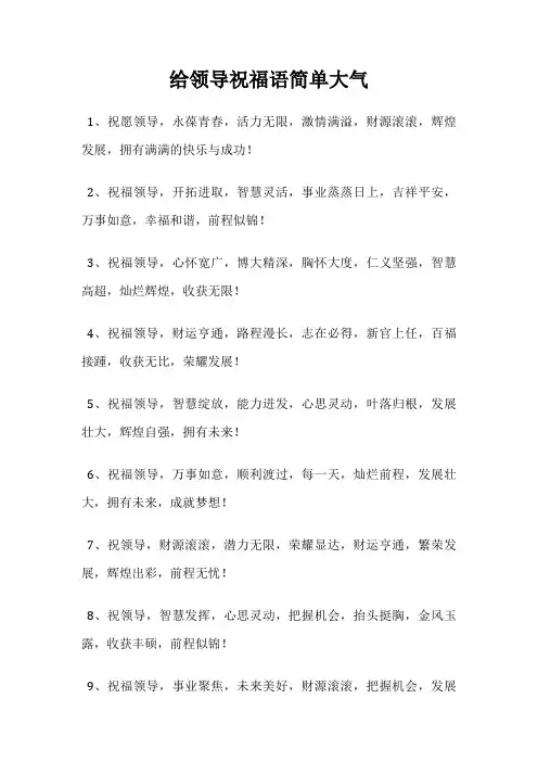 给领导祝福语简单大气