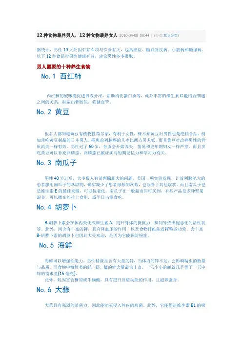 12种食物最养女人
