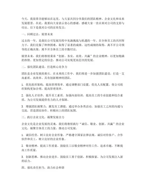 公司领导宣传发言稿