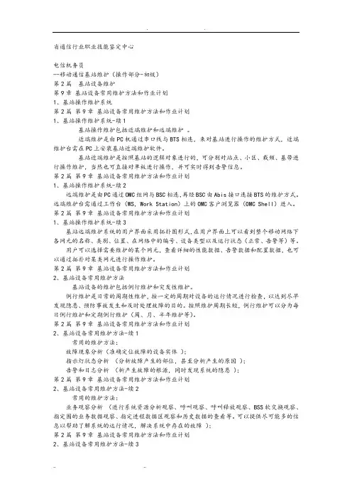 电信机务员(移动通信基站维护)操作部分pptConvertor