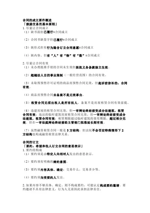法考与司法考试之合同的订立和成立重点知识点