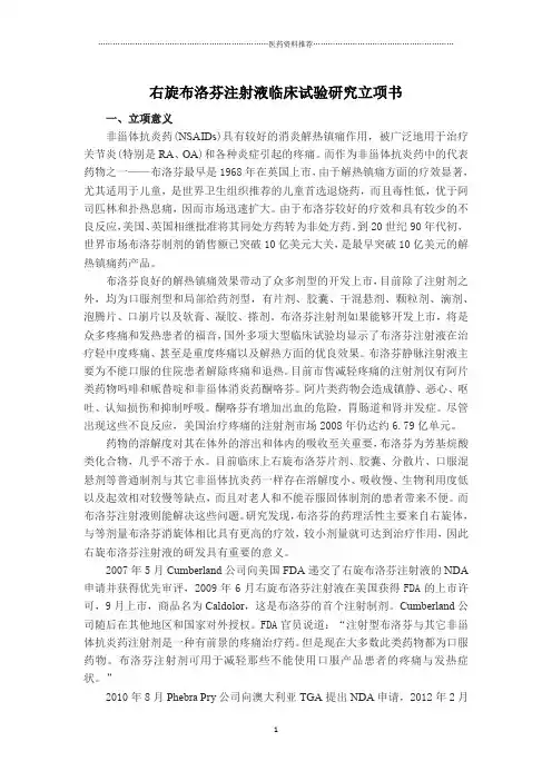 右旋布洛芬注射液立项书精编版