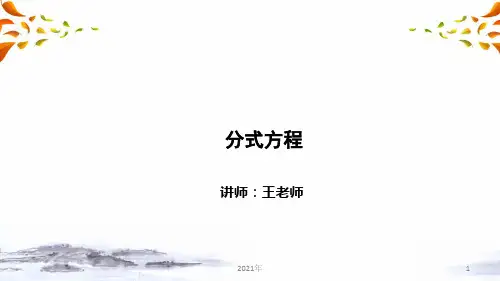 中考知识大串讲 方程不等式 分式方程(四)(中考数学复习)