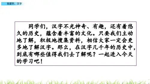 人教部编版小学五年级语文下册《我爱你,汉字》名师课件