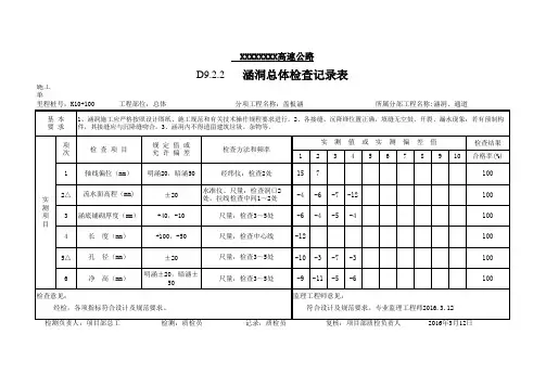 涵洞总体(填写示例)